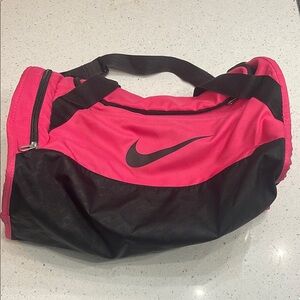 Nike Pink and Black Travel Bag with Sporty Design